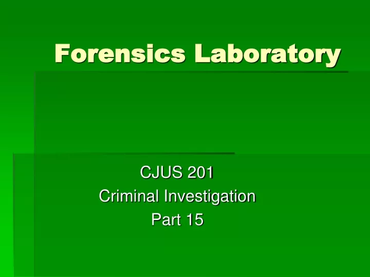 forensics laboratory