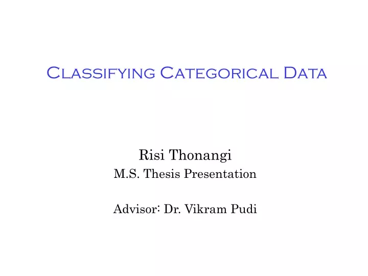 classifying categorical data