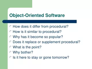 Object-Oriented Software