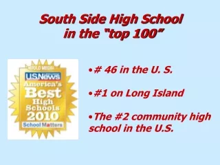 South Side High School  in the “top 100”
