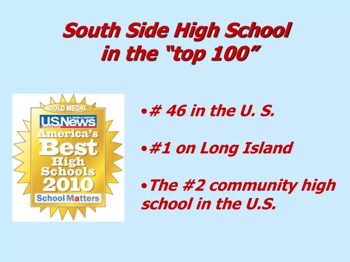 south side high school in the top 100