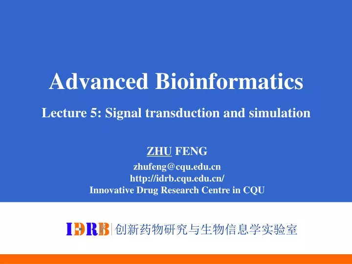 advanced bioinformatics lecture 5 signal