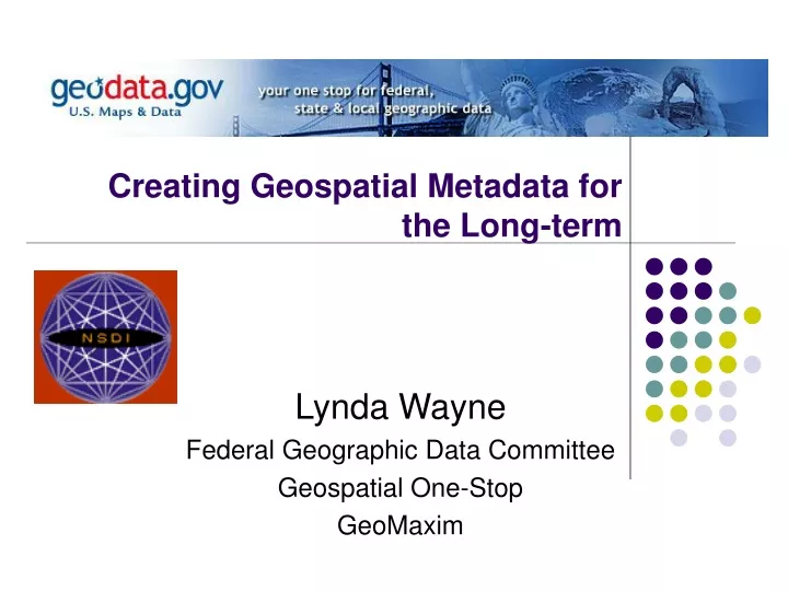 creating geospatial metadata for the long term