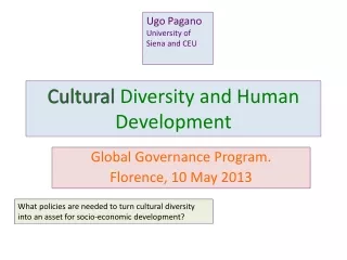Cultural  Diversity and Human Development