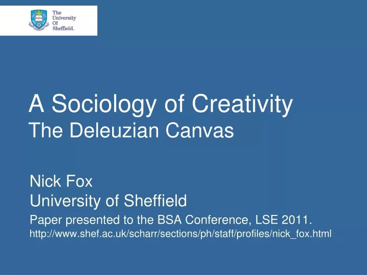 a sociology of creativity the deleuzian canvas