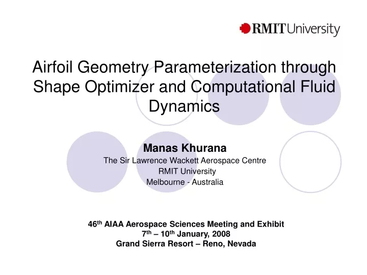 airfoil geometry parameterization through shape optimizer and computational fluid dynamics