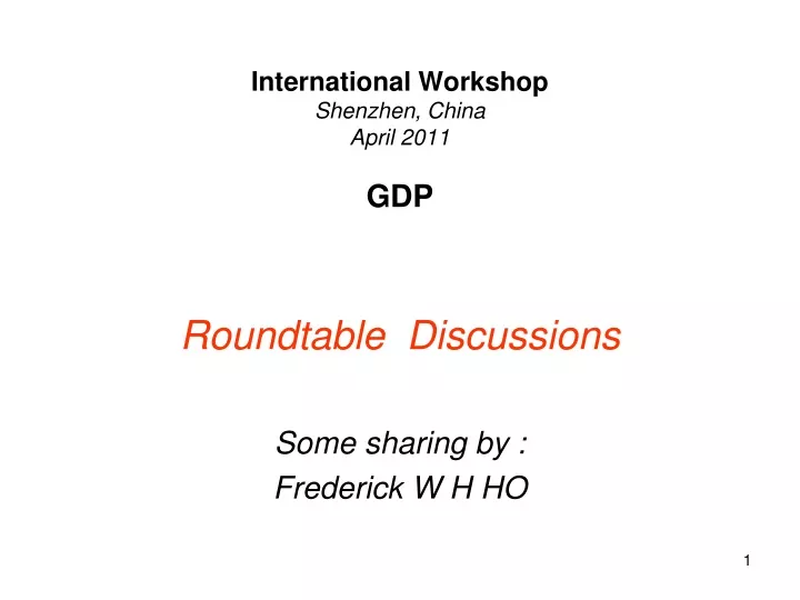 international workshop shenzhen china april 2011 gdp