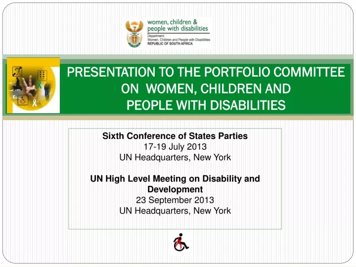 presentation to the portfolio committee on women children and people with disabilities