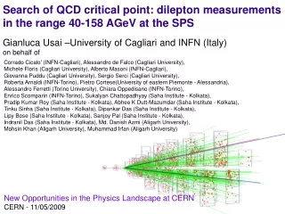 Gianluca Usai –University of Cagliari and INFN (Italy) on behalf of