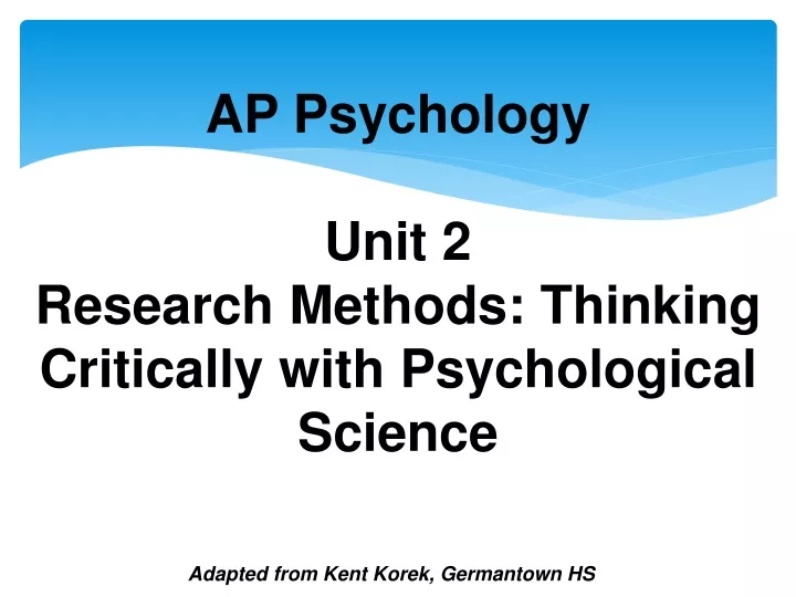ap psychology unit 2 research methods thinking