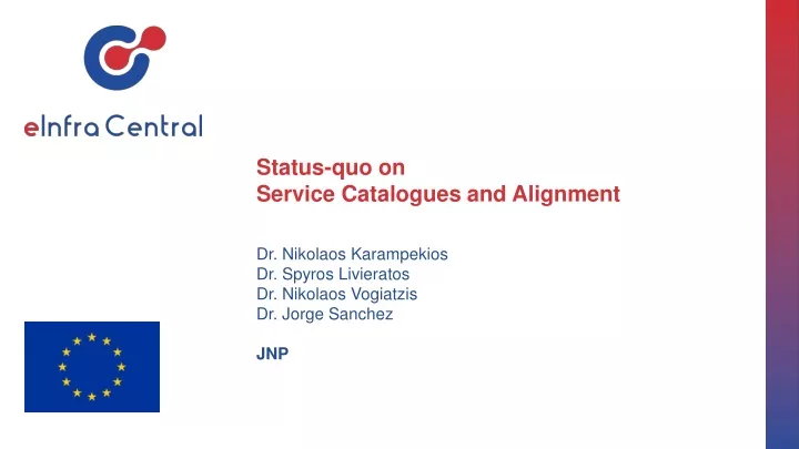 status quo on service catalogues and alignment