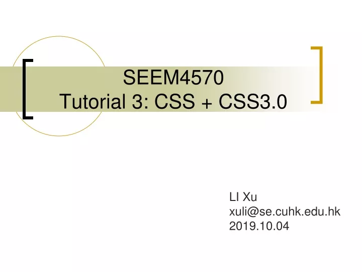 seem4570 tutorial 3 css css3 0