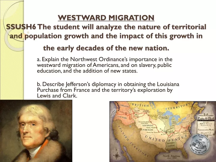 westward migration ssush6 the student will