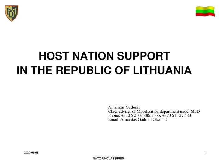 host nation support in the republic of lithuania