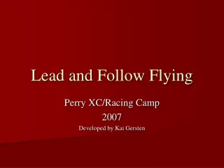 Lead and Follow Flying