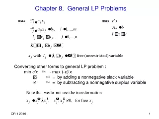 Chapter 8.  General LP Problems