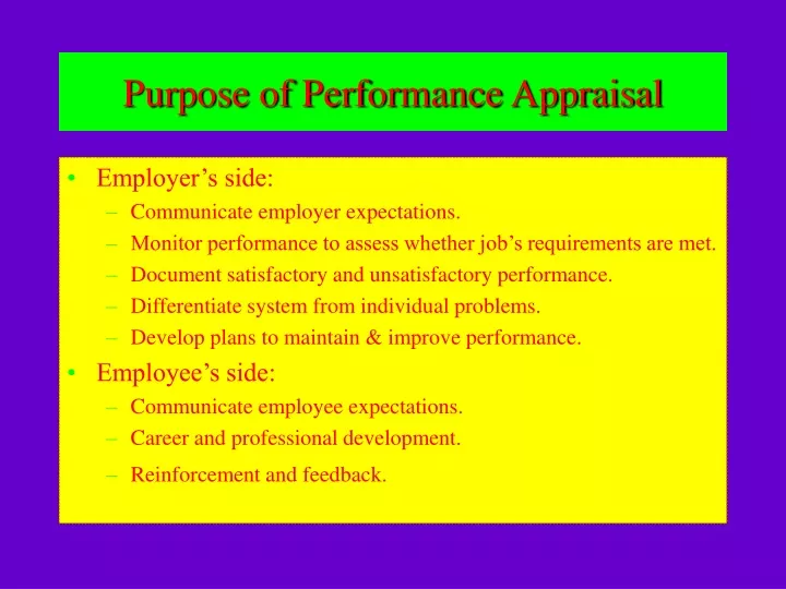 purpose of performance appraisal