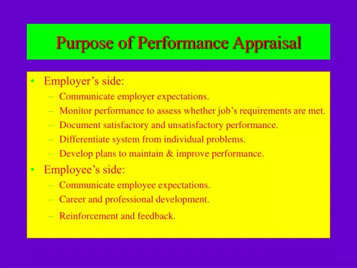 PPT Purpose Of Performance Appraisal PowerPoint Presentation Free 
