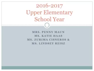 20 16 -201 7 Upper Elementary School Year