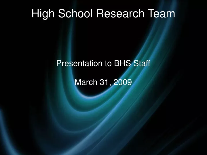 high school research team
