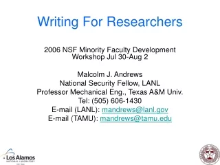 Writing For Researchers
