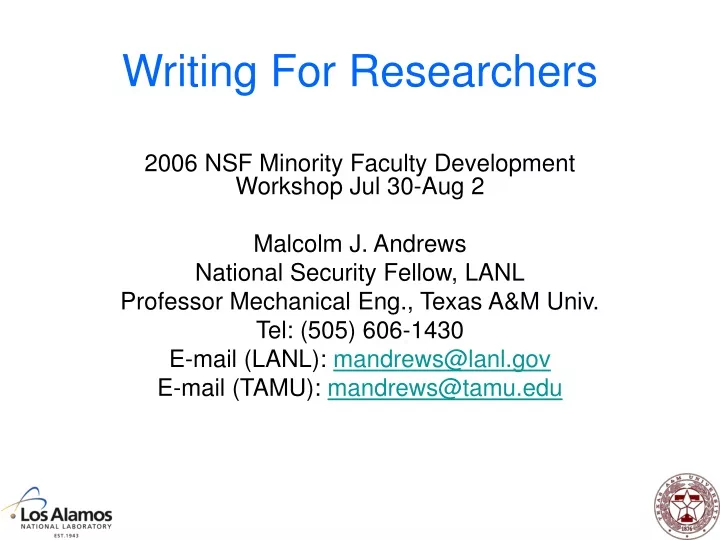 writing for researchers