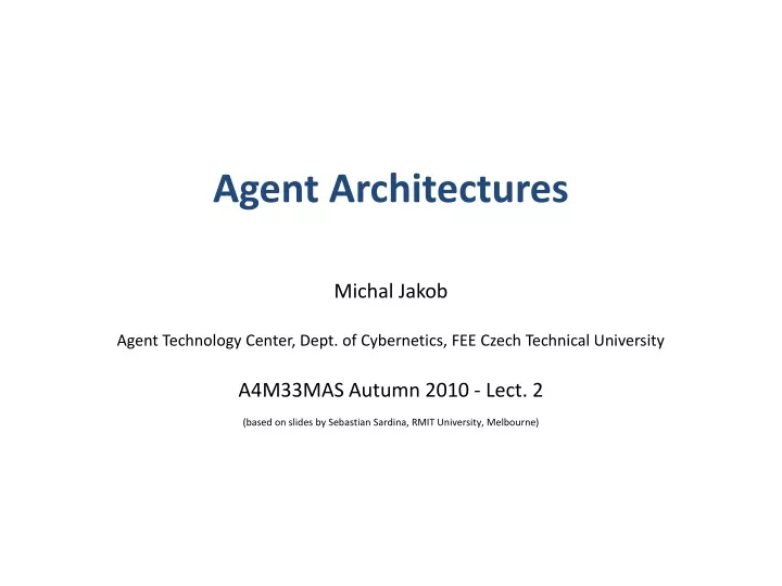agent architectures