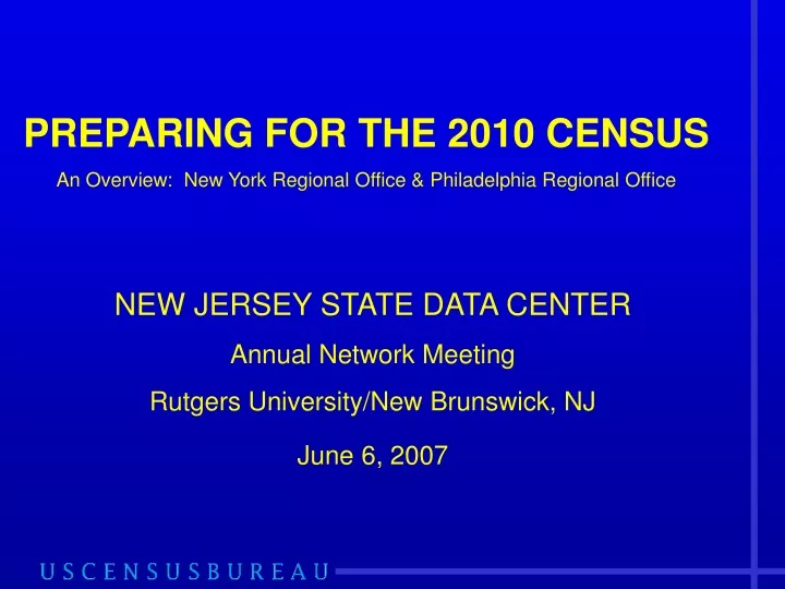 preparing for the 2010 census an overview