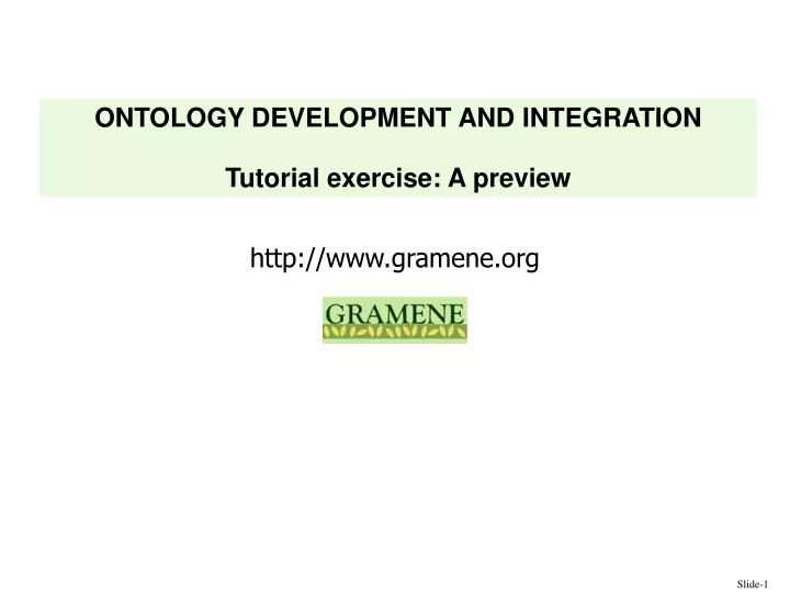 ontology development and integration tutorial