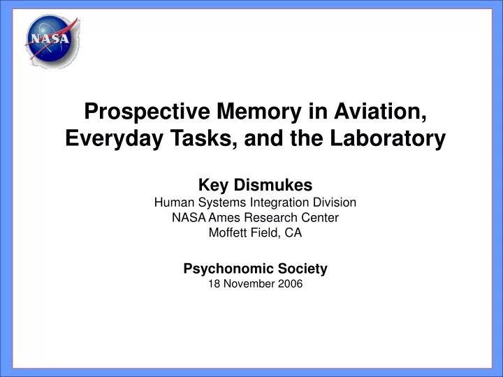 prospective memory in aviation everyday tasks