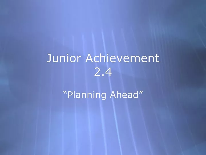 junior achievement 2 4