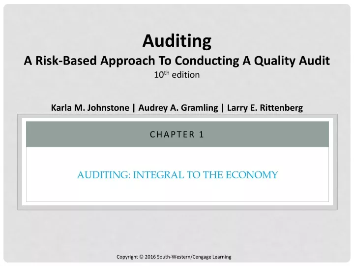 auditing integral to the economy