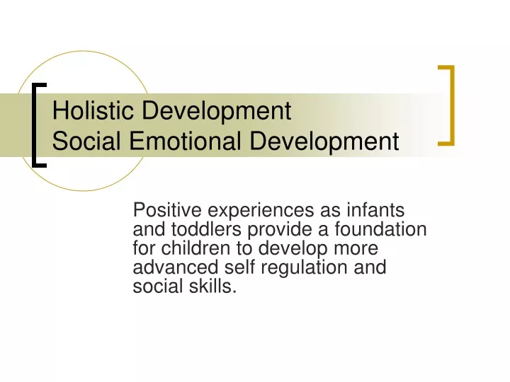 holistic development social emotional development