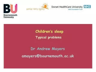 Children’s sleep Typical problems