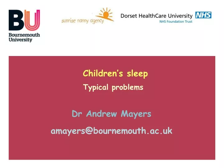 children s sleep typical problems