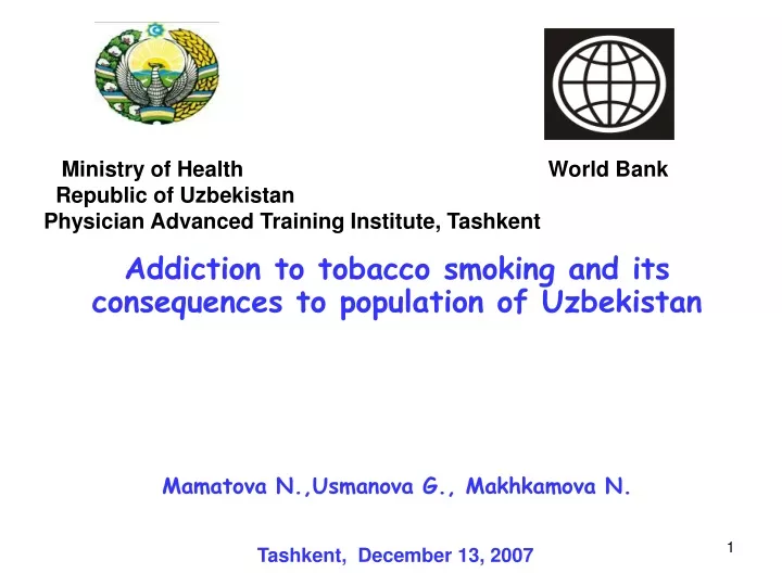 addiction to tobacco smoking and its consequences to population of uzbekistan