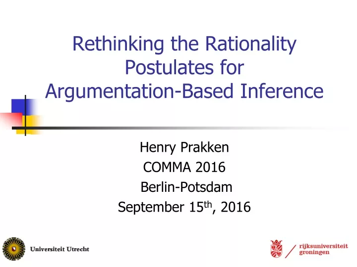 rethinking the rationality postulates for argumentation based inference