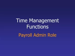 Time Management  Functions