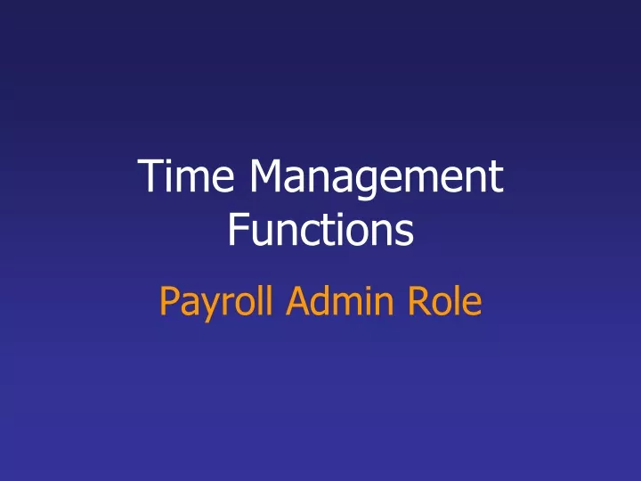time management functions