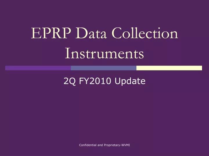 eprp data collection instruments