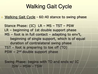 Walking Gait Cycle