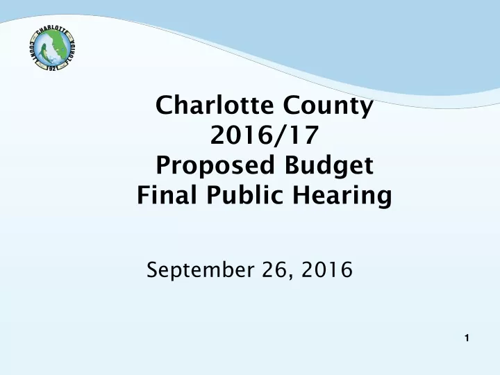 charlotte county 2016 17 proposed budget final public hearing
