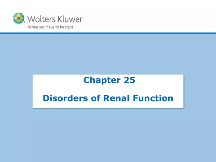 chapter 25 disorders of renal function