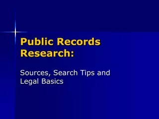 Public Records Research: