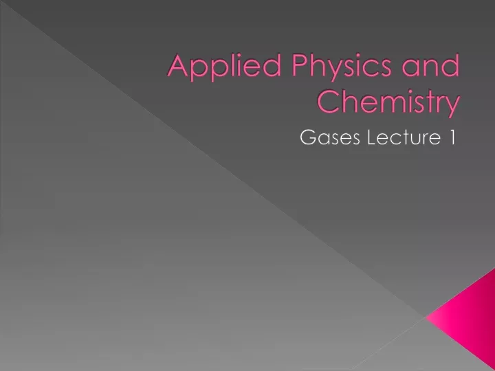 applied physics and chemistry