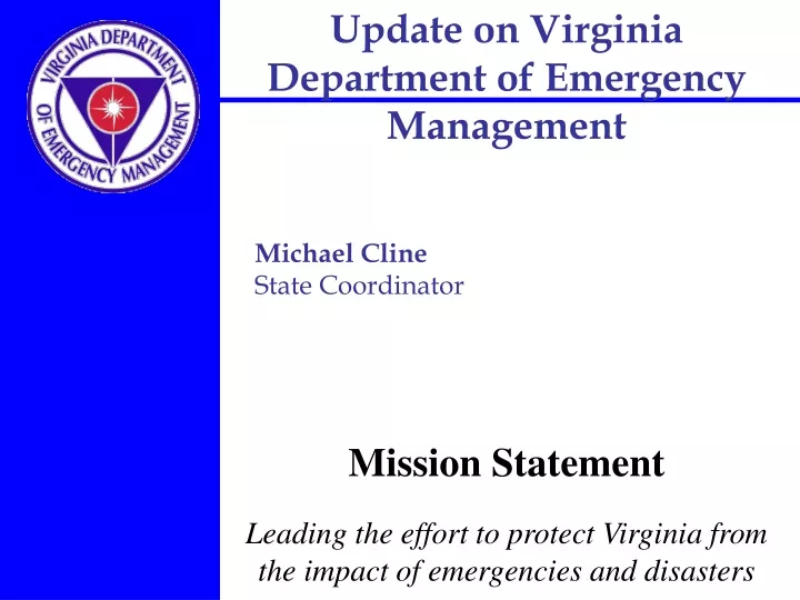 update on virginia department of emergency management