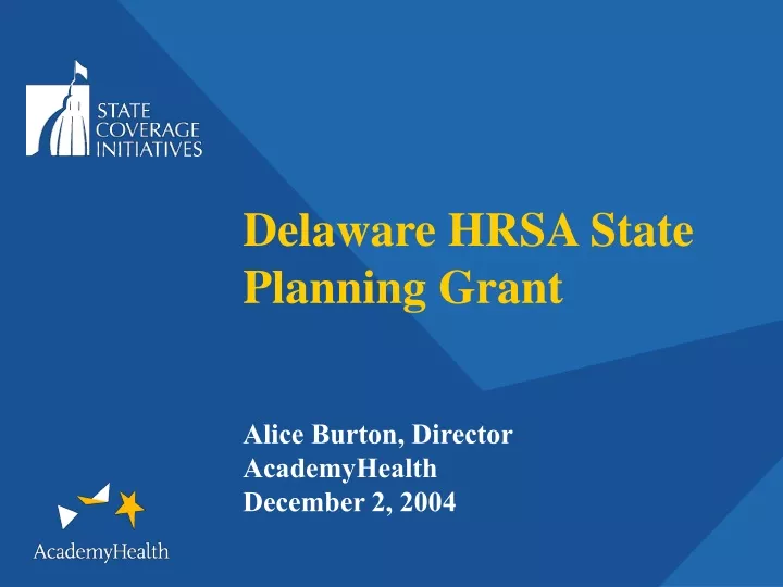 delaware hrsa state planning grant alice burton