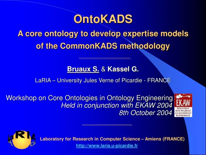 ontokads a core ontology to develop expertise