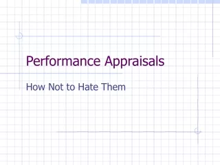 Performance Appraisals