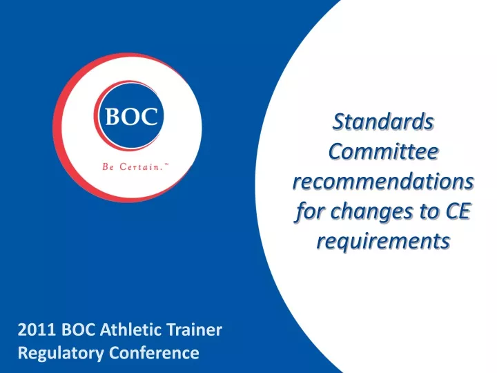 standards committee recommendations for changes
